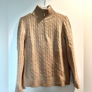 Cashmere cable knit quarter zip